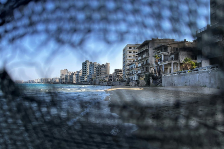 A closed beach in the once-thriving resort of Varosha, now a vast ghost town in the Turkish Republic of Northern Cyprus recognised only by Ankara