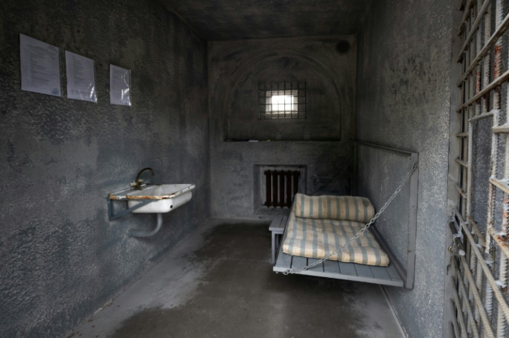 A life-size replica of the cell in which Kremlin critic Alexei Navalny is imprisoned