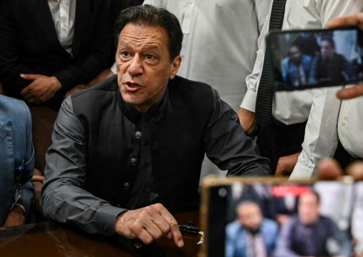 Khan during a court appearance in Lahore in July
