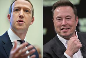 Meta founder Mark Zuckerberg (L) and X owner Elon Musk have seemingly agreed to a cage fight