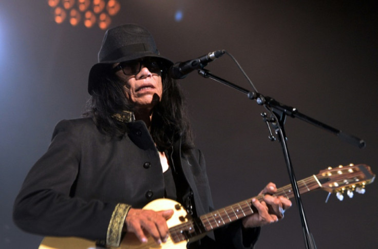 US singer and musician Sixto Rodriguez, seen here performing in Paris in 2013, had hits including 'Sugar Man' and 'I Wonder'