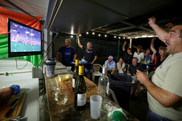 Club members cheer on nearby Toulouse in this year's Top 14 final - club houses across the 'Ovalie' will again be a hive of activity during the Rugby World Cup