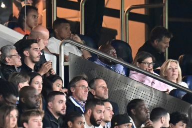 Mbappe watching Saturday's game at the Parc des Princes from the stands