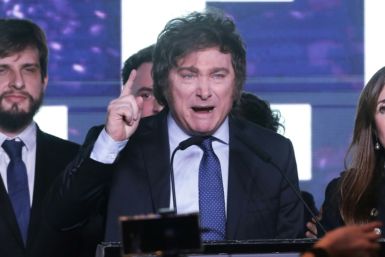 Argentine far-right and presidential candidate Javier Milei took the top spot at about 32 percent, with 73 percent of votes counted