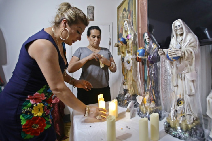Arely Vazquez says she made a pledge to offer thanks to Santa Muerte 17 years ago after undergoing pancreas surgery