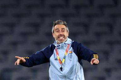 Spain coach Jorge Vilda gestures during a training session