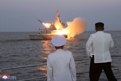 North Korean leader Kim Jong Un visited a navy unit and oversaw a strategic cruise missile test