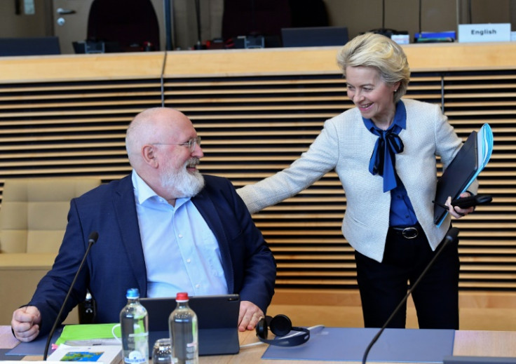 Timmermans with European Commission President Ursula von der Leyen in Brussels last year
