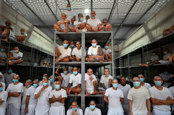 Inside a cell at the Terrorism Confinement Center, widely known as the megaprison, in Tecoluca, El Salvador