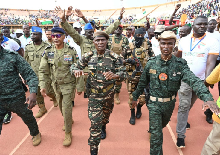 Senior members of the National Council for the Safeguard of the Homeland (CNSP) addressed the rally