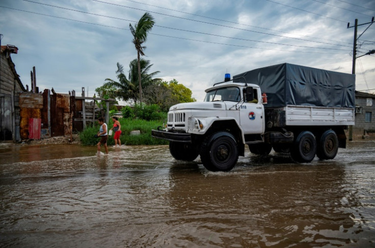 Streets were flooded in parts of Cuba as Idalia passed nearby