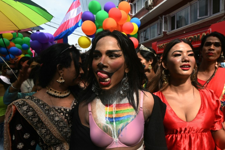 Members of LGBTQ community take part in a Pride Parade in Kathmandu