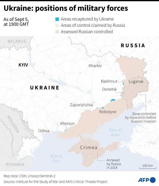 Ukraine: positions of military forces