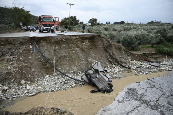 The port city of Volos was among those that suffered damage from the torrential rain