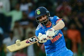 KL Rahul plays a shot on his way to an unbeaten 111 as India reached 356-2 in the Asia Cup Super Four match against Pakistan in Colombo