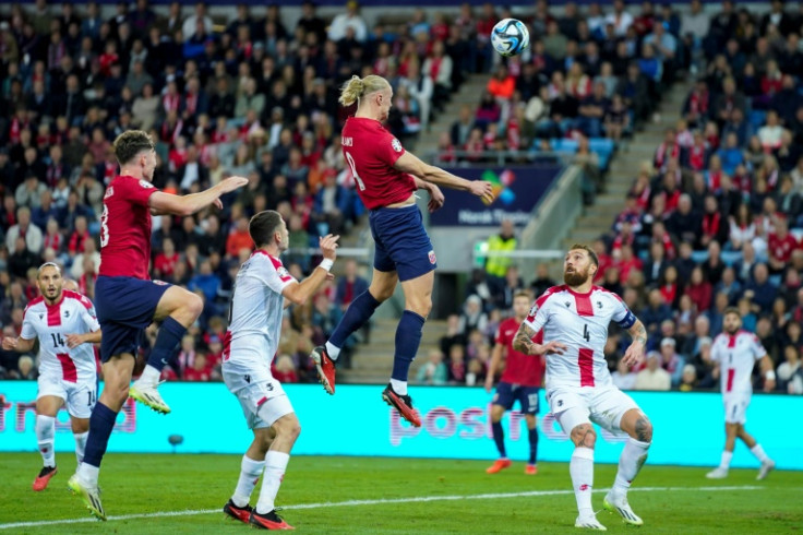 Erling Haaland rose above the rest to give Norway the lead over Georgia
