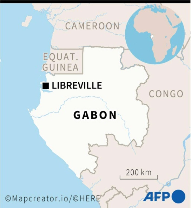 Map of Gabon locating the capital Libreville.