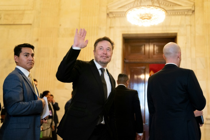 SpaceX, Twitter and electric car maker Tesla CEO Elon Musk, arrives for a US Senate bipartisan Artificial Intelligence (AI) Insight Forum at the US Capitol in Washington, DC, on September 13, 2023