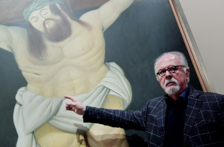 Colombian artist Fernando Botero, who has died at age 91, poses during a press preview of an exhibition of his work at the Vittoriano museum in Rome on May 4, 2017