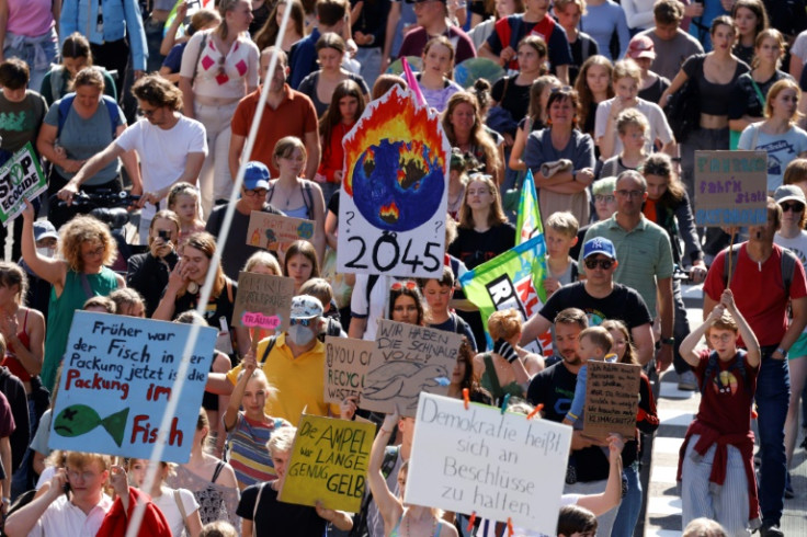 Climate activists march in Berlin as part of the Fridays for Future movement