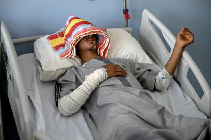 An 18-year-old survivor of recent flooding in Libya's eastern city of Derna, at the Benghazi Medical Centre
