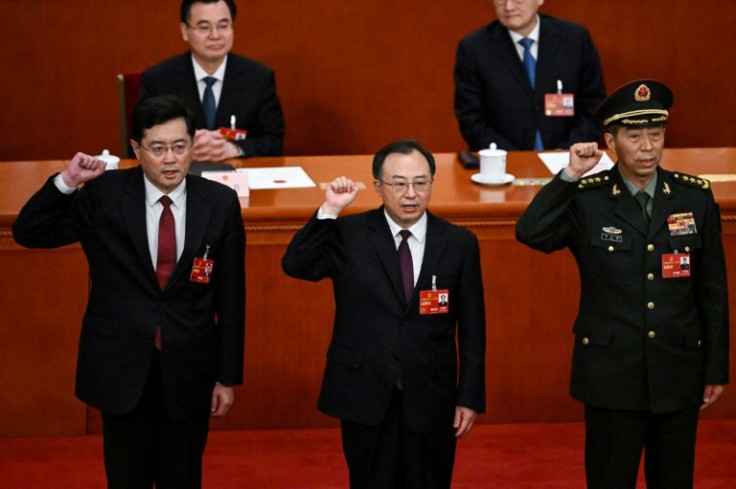China's former foreign minister Qin Gang (L) and defence minister Li Shangfu (R) have both disappeared from office in recent weeks