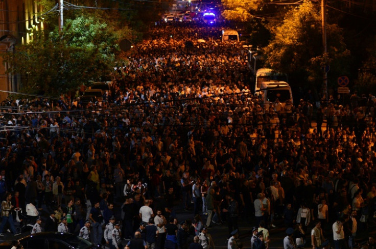 Pashinyan is under pressure at home from thousands of Nagorno-Karabakh supporters who have been rallying and blocking roads in Yerevan