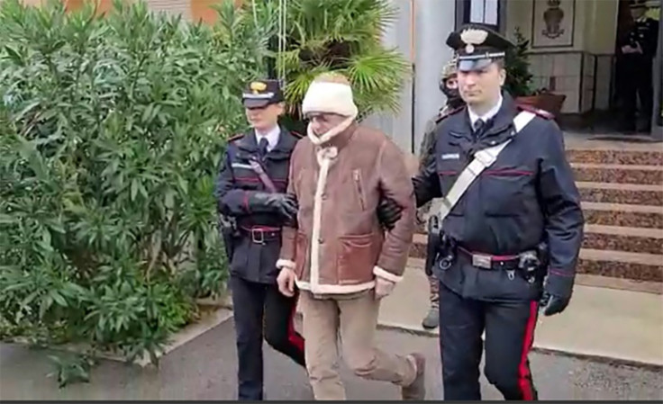 Sicilian mafia boss Matteo Messina Denaro (C) was arrested in January 2023