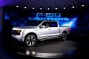 A Ford F-150 Lightning electric truck