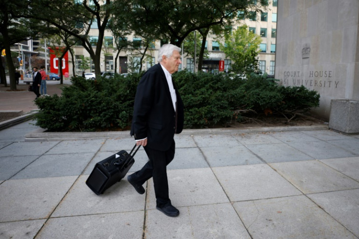 Lawyer Brian Greenspan, representing Nygard, arrives at the Toronto Courthouse on September 26, 2023 for the first of several sex assault trials against his client