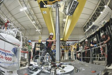 Physicists an CERN used a  25-centimetre-long cylinder, called ALPHA-g, to observe antimatter falling downwards due to gravity