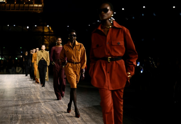 Saint Laurent said its collection was inspired by aviation pioneers Amelia Earhart and Adrienne Bolland