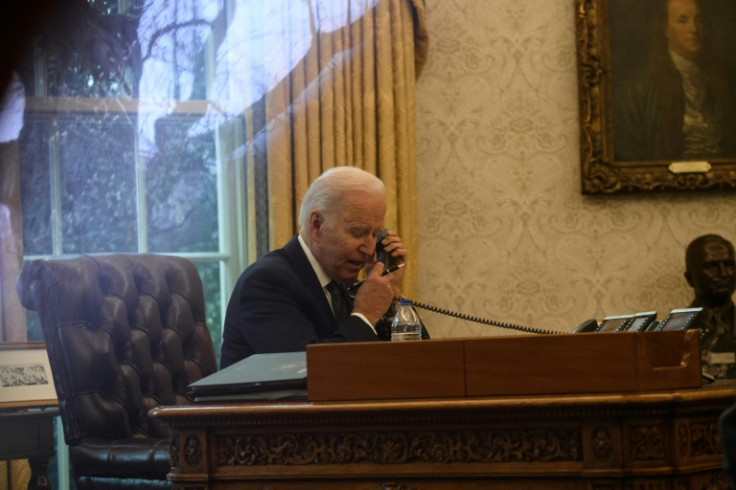 Republicans have yet to uncover evidence of wrngdoing by US President Joe Biden, pictured on the phone to his Ukrainian counterpart Volodymyr Zelensky in 2021