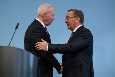 German Defence Minister Boris Pistorius (R) and Israeli Defence Minister Yoav Gallant announced the  $3.5 billion deal