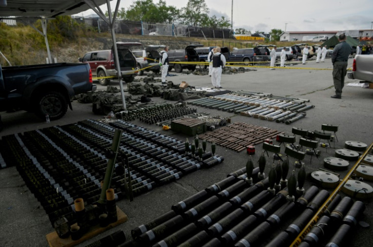 Kuri said the weapons seized, including an armoured vehicle, grenades, AK47 rifles and rocket launchers, had come from Serbia
