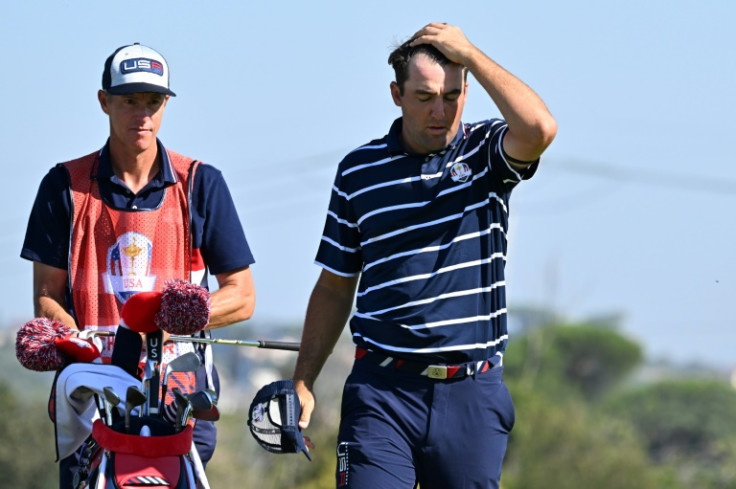 Scottie Scheffler (R) and the USA endured a horrible start to the Ryder Cup