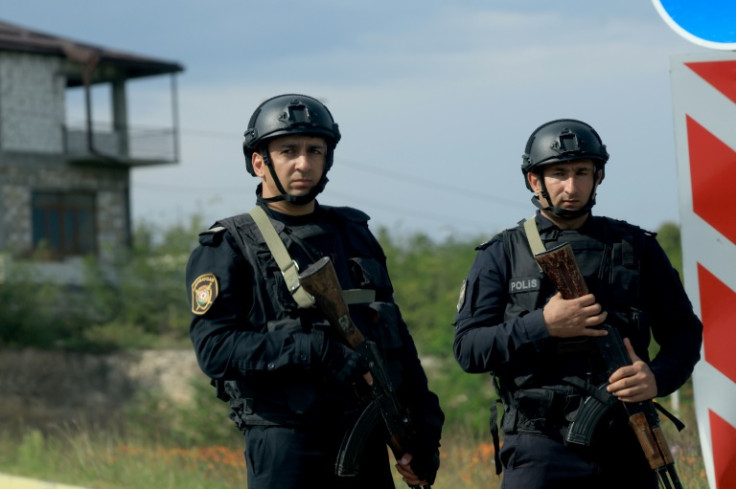 Some Azeri police can be seen on the streets in Stepanakert