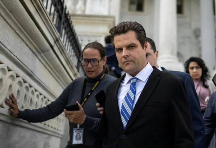 US lawmaker Matt Gaetz, seen at the Capitol on September 30, 2023, has vowed to seek the removal of House Speaker Kevin McCarthy
