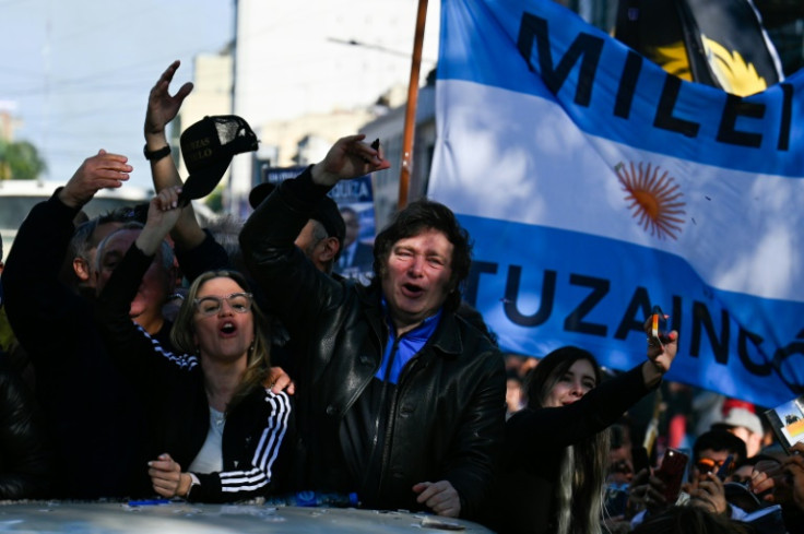 Milei is polling in first place with Massa second. Former security minister Patricia Bullrich is coming in third