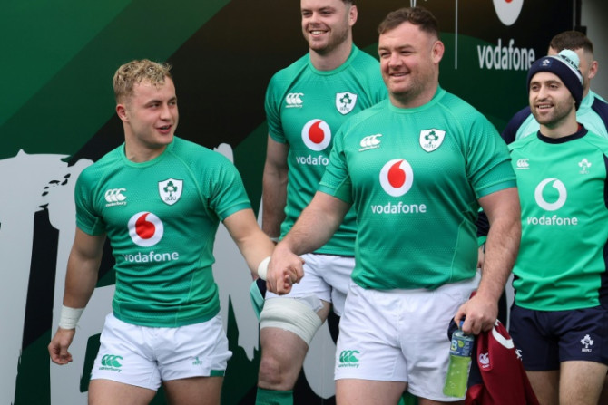 Welcome to Andy's house of fun -- prop Dave Kilcoyne (R) says a reason for Ireland's success is due to Andy Farrell creating a relaxed environment
