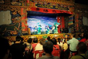 Taiwan's traditional Hakka opera, usually performed at religious festivals, dates back to the late Qing Dynasty