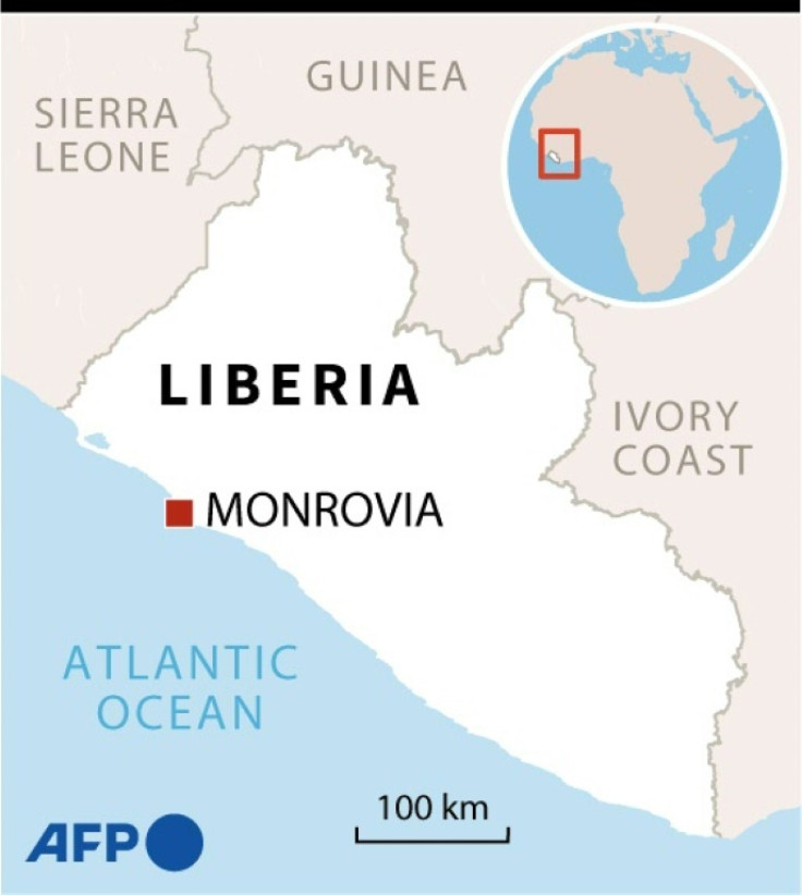 Map of Liberia locating capital Monrovia.