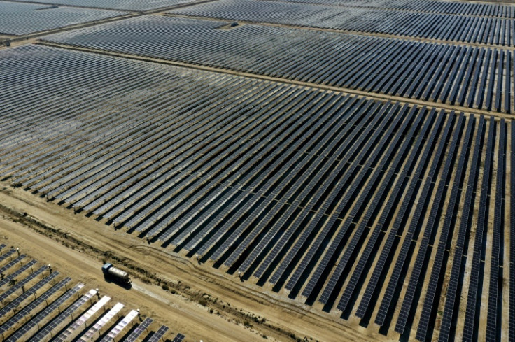 An aerial view of the site at Karavasta, near the city of Lushnje, southwest of Albanian capital Tirana