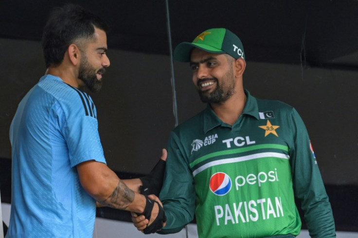 Friendly rivals: India's Virat Kohli (left) shakes hands with Pakistan captain Babar Azam at last month's Asia Cup