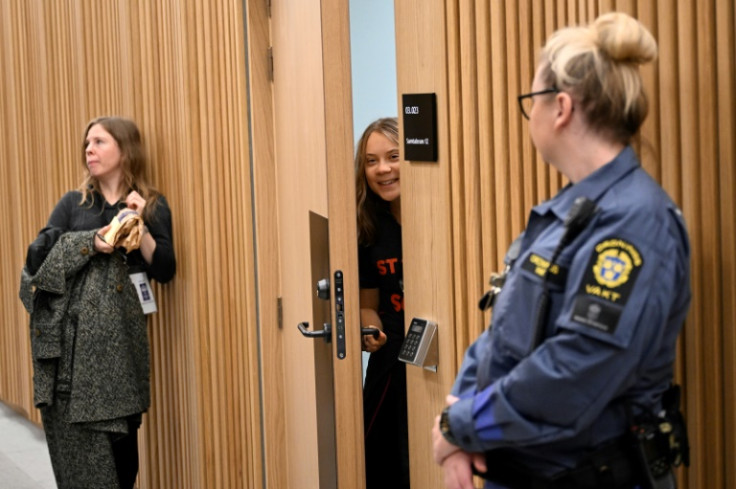 Thunberg turned out a day after a Swedish court fined her for public disobedience at a protest there in July