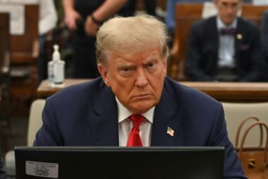 Donald Trump in a New York court during his financial fraud trial in October 2023