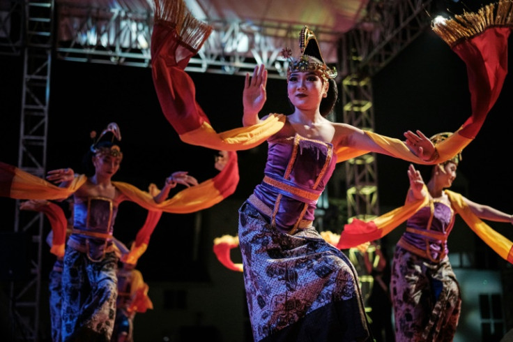 Lengger Lanang is performed by men dressed as Javanese princesses, wearing tight, colourful batik dresses and ornaments woven into their fake hair bun updos