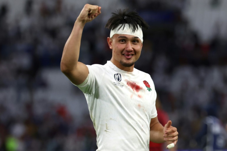 Marcus Smith celebrates the win over Fiji