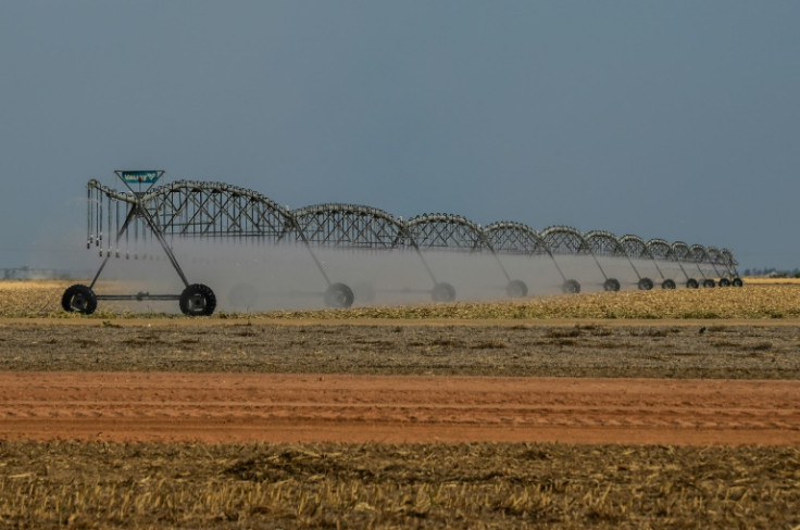 An irrigation system is seen on a farm, in Sao Desiderio, western Bahia state, Brazil, taken on September 28, 2023