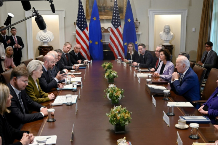 US President Joe Biden met EU Commission President Ursula von der Leyen and European Council President Charles Michel at the White House